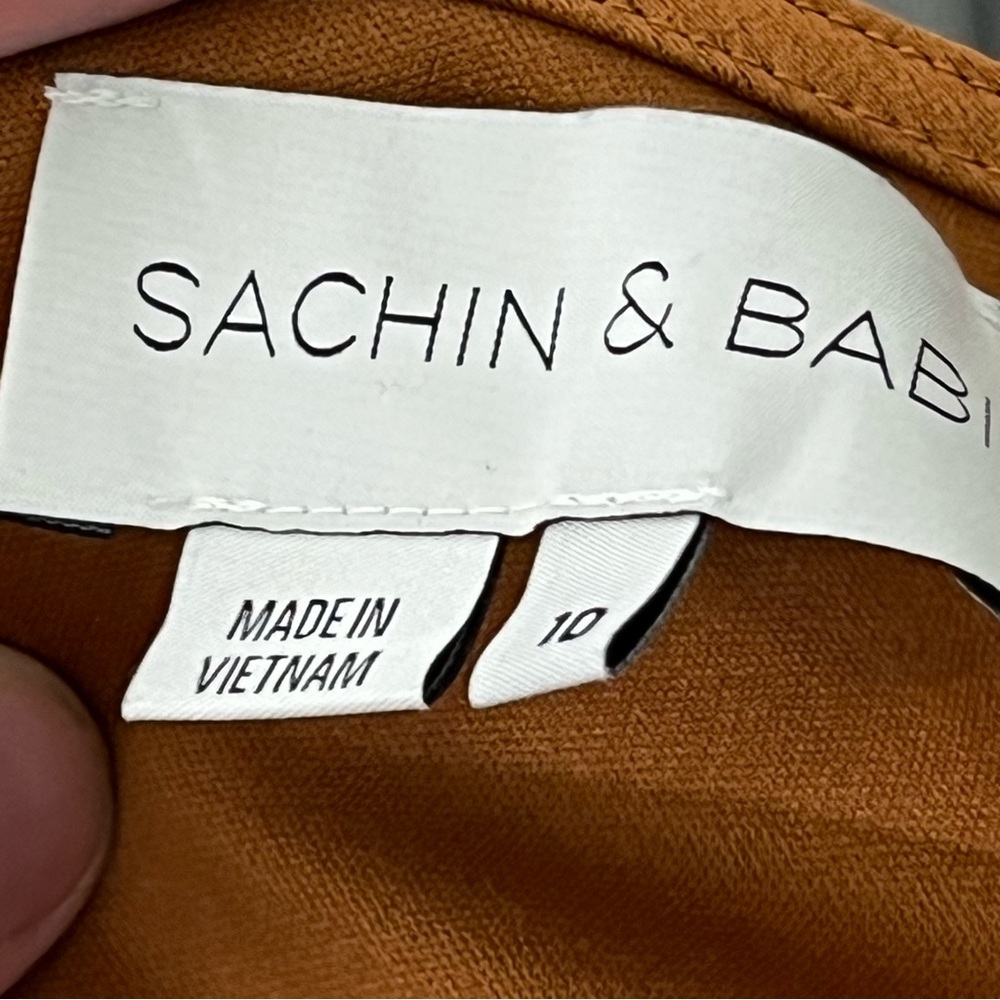 Sachin‎ & Babi Cali Satin Dress Women’s Size 10 Bronze Slip Midi Evening Formal - Picture 7 of 7